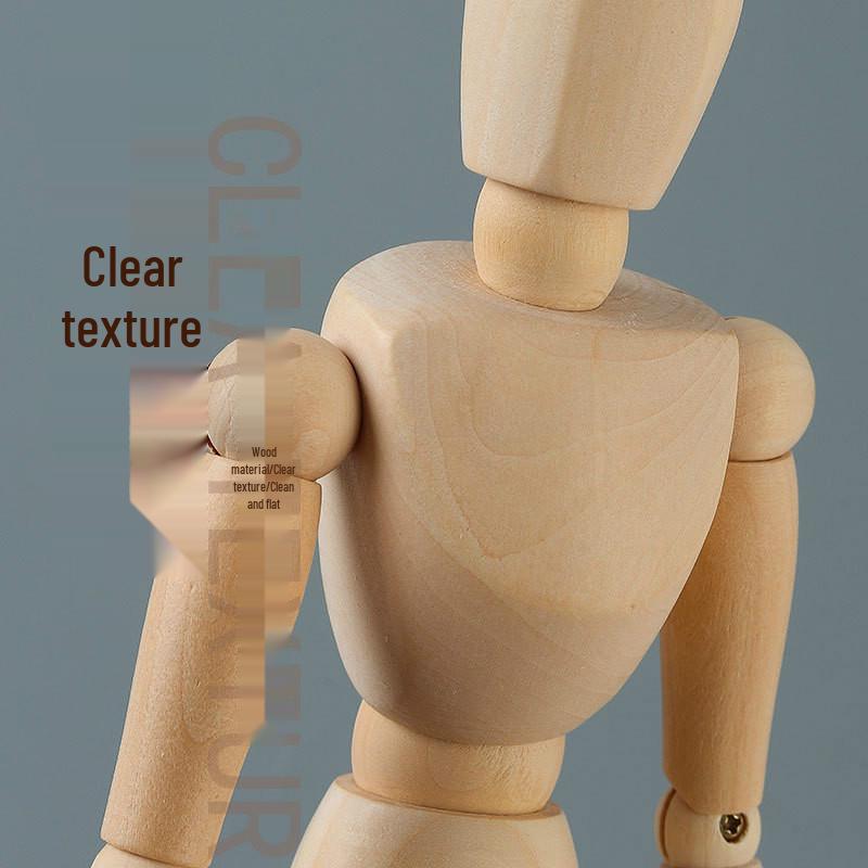 12" Flexible Wooden Mannequin for Art Drawing - Movable Jointed Hand Puppet Model