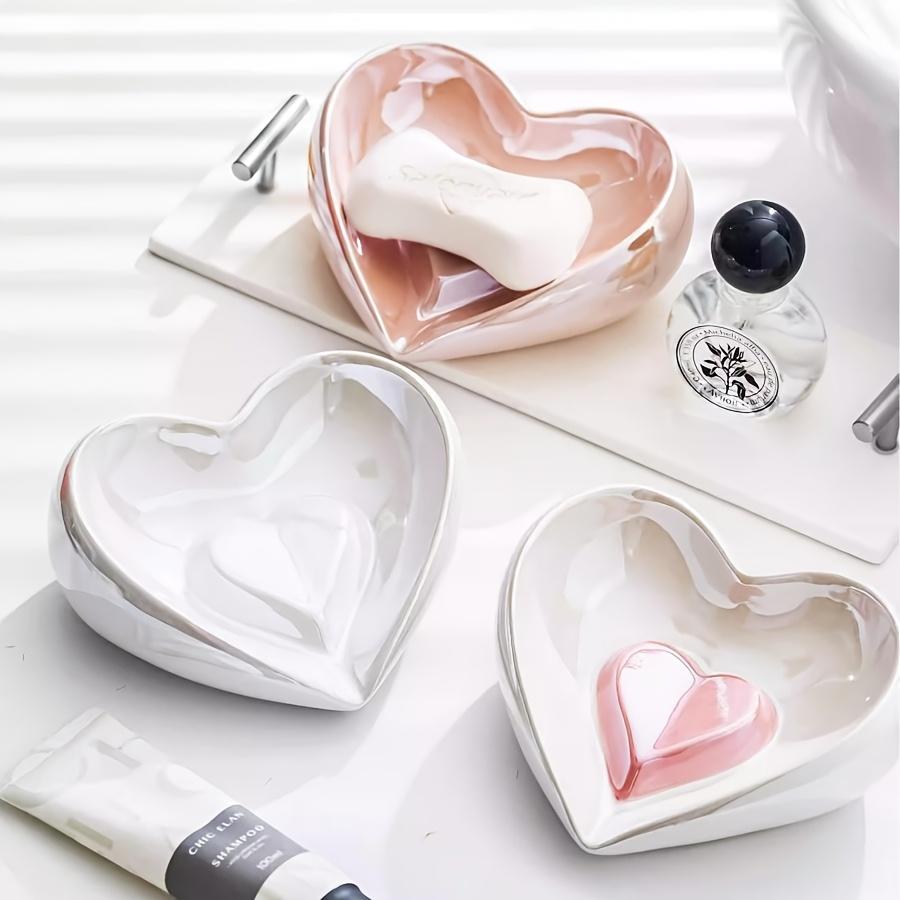 Любовь Слив Мыльница Красочная Гальваническая Легкая Роскошная Креативная Ванная Комната Без Сверления Керамическая Мыльница Бытовая Стойка для Хранения Умывальника