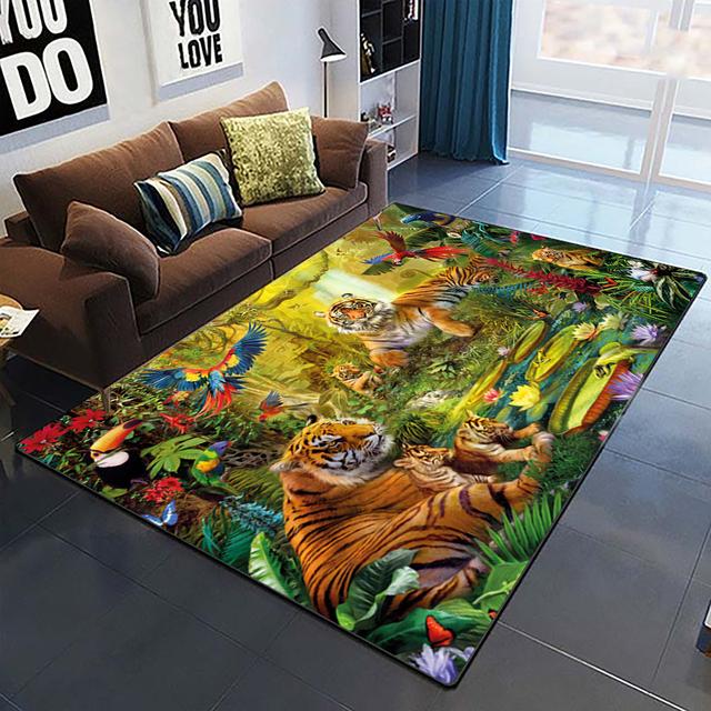 Art Domineering Tiger 3d Print Carpets For Living Room Bedroom Decor Carpet Soft Home Bedside Floor Mat Play Area Rugs Carpet