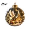 Warm Light Seasonal Ornaments Glowing Clear Christmas Ball Ornament, Up Story Decoration with LED Unique Holiday Souvenirs Light, Mini Scene Xmas Tree