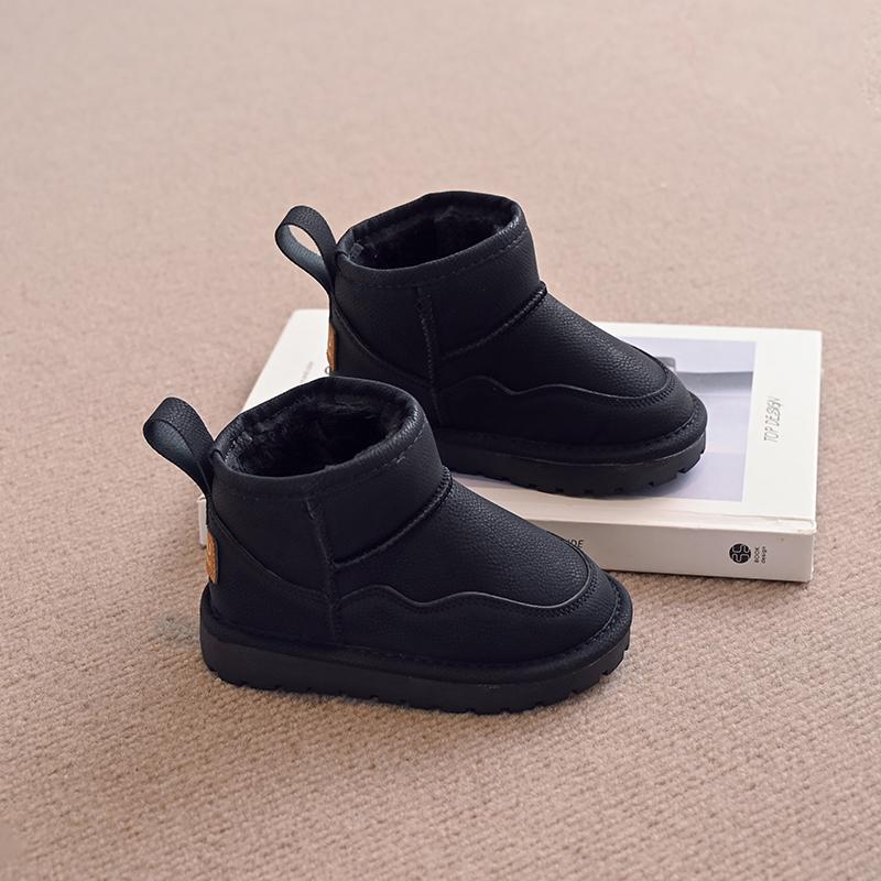 Детские зимние сапоги, модные детские короткие ботильоны, нескользящие, толстые, плюшевые, меховые, теплые, резиновые сапоги для девочек, зима 2024, новинка