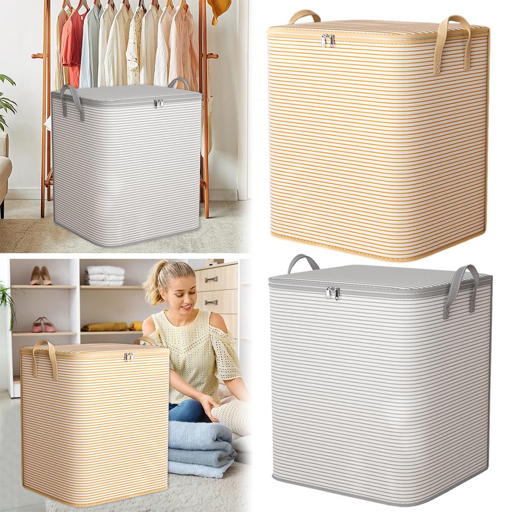 Clothes Quilt Storage Bag Household Large Capacity Foldable Storage Box Wardrobe Non-woven Clothing Moving Luggage Bag with Zip