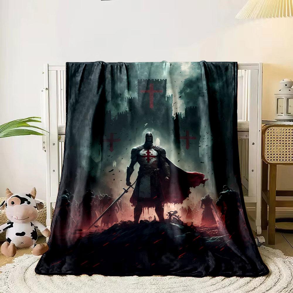 Crusader Knight Castle Blanket Printed Blanket for Living Room Bed Couch lunch break Soft Cozy Blanket for Friend's festival Gift