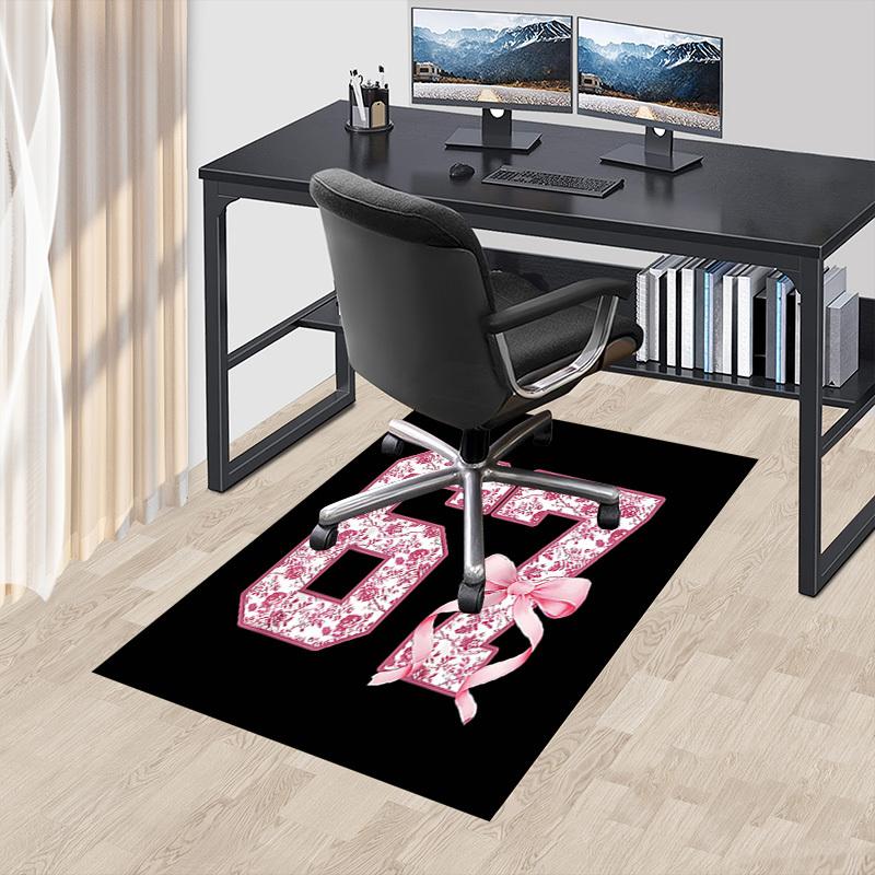 1PC Floral Pattern Ribbon Anti-slip carpet, suitable for Office, bedroomand playrooms. It can also be used as a sofa footrest cover-W21