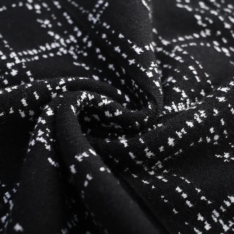 Осень-зима трикотажные юбки А-силуэта женские клетчатые юбки средней длины с кисточками корейская мода женские фалды