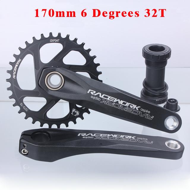Набор шатунов RACEWORK GXP Mtb, моноплатные шатуны для велосипеда, встроенная свеча Pe 1 Crown, горный велосипед, Hollowtech, соединение