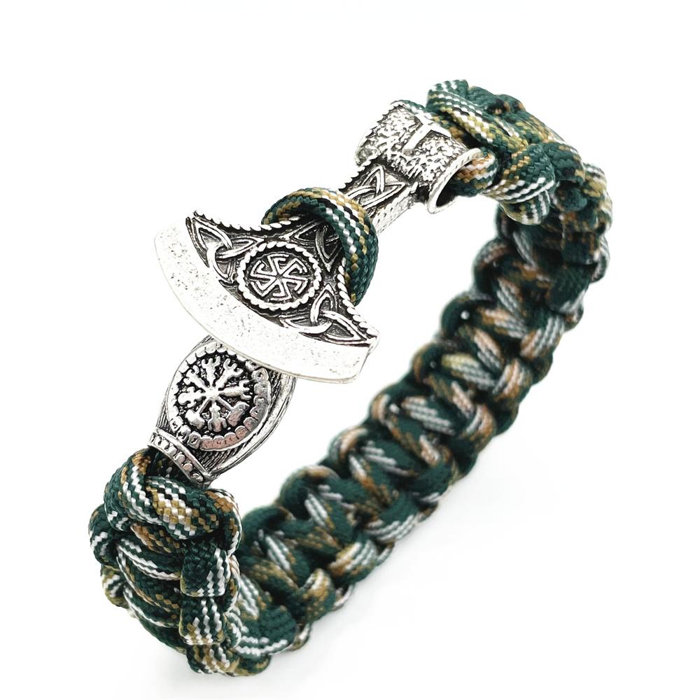 Славянский Топор Перуна Амулет Коловрат Руны Викингов Бусины Мужской Браслет Vikingos Украшение