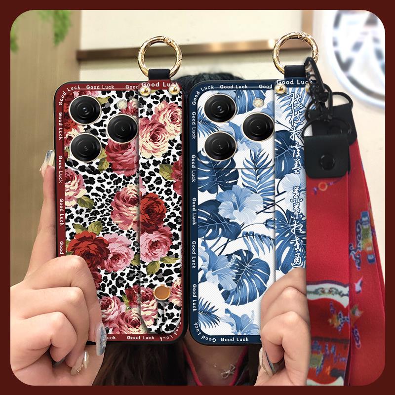 Durable Back Cover Phone Case For Tecno Spark20 Pro/KJ6 Shockproof Waterproof Fashion Ring Phone Holder Chinese style