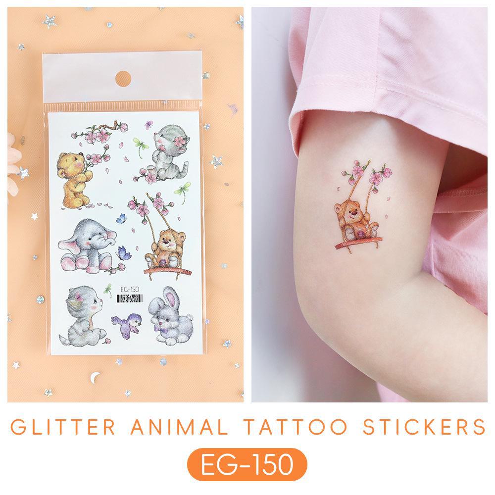 2023 Ruikalong водонепроницаемые блестящие морские животные мультфильм татуировки наклейки для детей