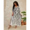 Plus Size Summer Women's Cover-Ups Bohemian Long Dress Seaside Holiday Beach Cover Up Swimwear Outer Shirt EMA