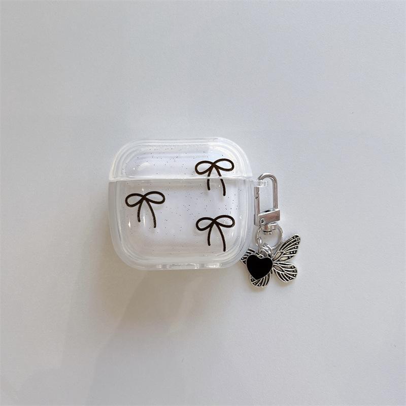 Эпоксидный бант для чехла беспроводной Bluetooth-гарнитуры Apple AirPods 4-го, 1/2/3-го поколений, Pro2, милый, креативный