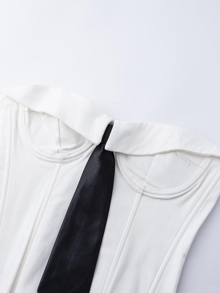 Cross-Border Hot Girl Solid Color Fishbone Tie Sling Bandeau