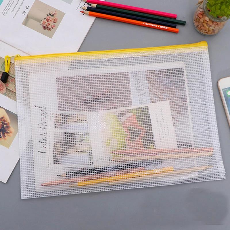 3 шт. A3/A4/A5 сетчатый мешок на молнии сумка для документов водонепроницаемая папка-файл на молнии школьные канцелярские принадлежности пенал сумки для хранения