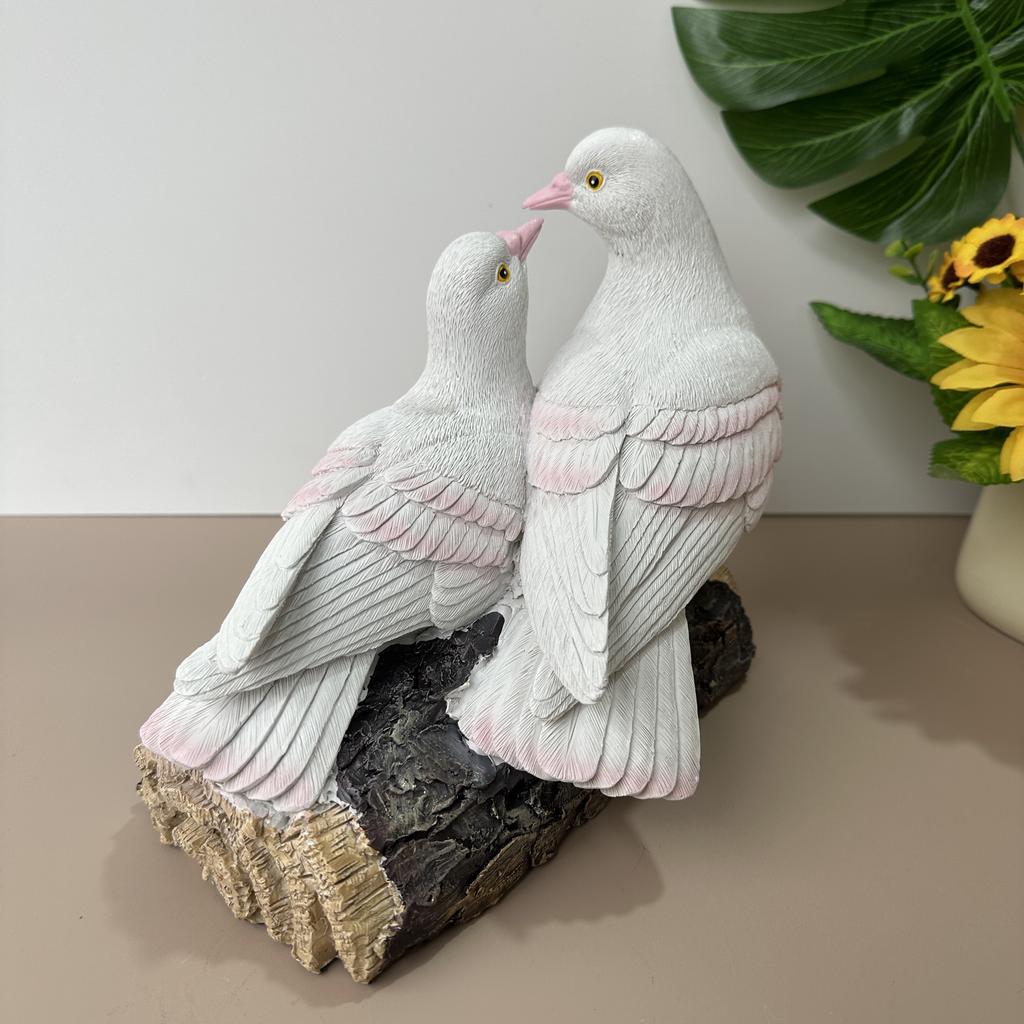 Две фигурки голубей мира, смола, скульптура голубя, поделки из птиц, украшения для улицы, сада, двора