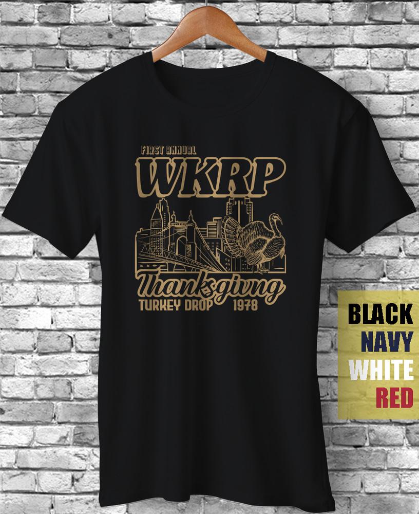 Первое ежегодное разбрасывание turkeys на День Благодарения WKRP 1978 Цинциннати 5 Забавная подарочная футболка Унисекс футболка