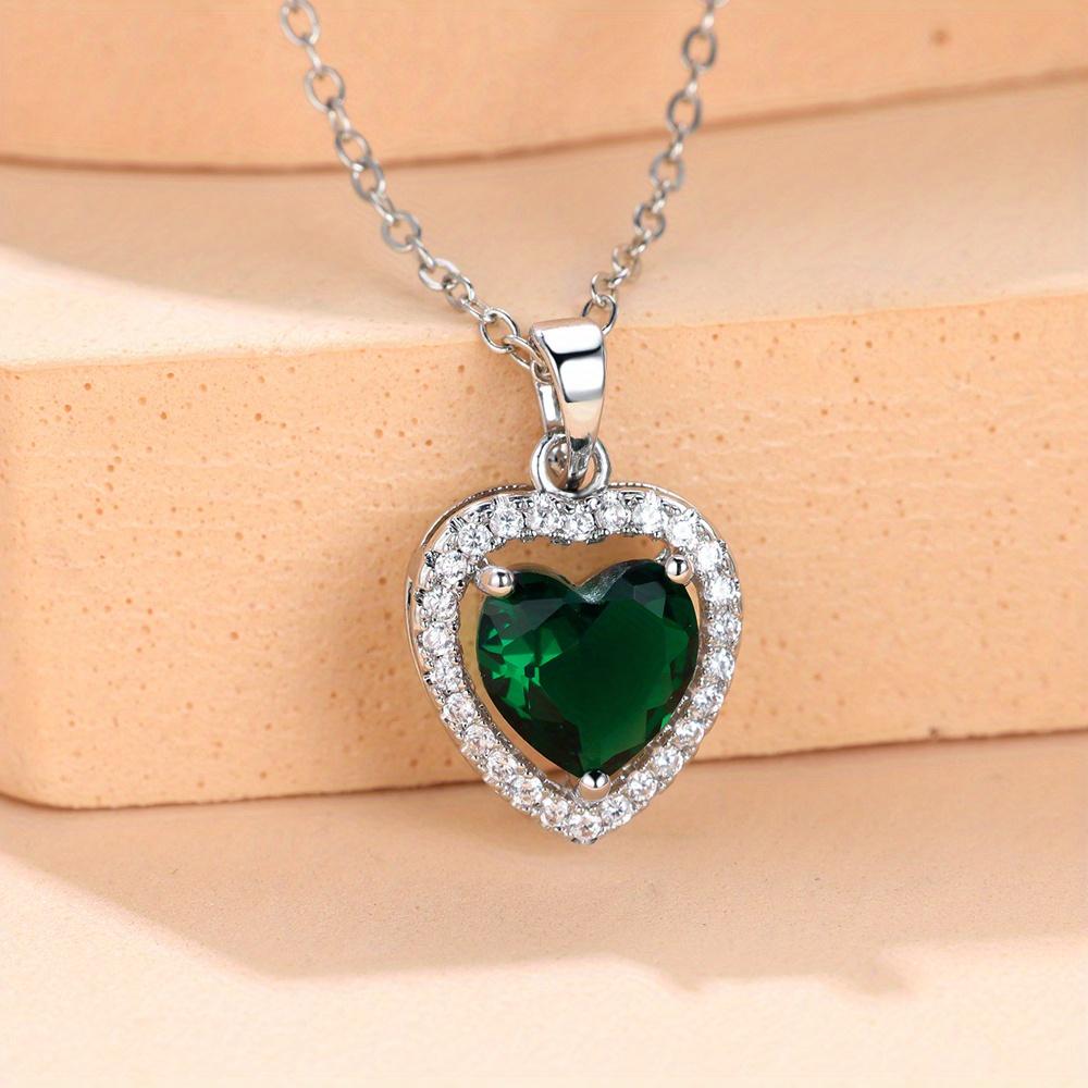 Luxury Female White Crystal Love Heart Pendant Necklace For Women Trendy Silver Color Wedding Chain Necklace Jewelry Gift