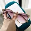 Round Box Gradient High-grade Sunglasses Little Red Book Slim UV-proof Sunglasses for Women.