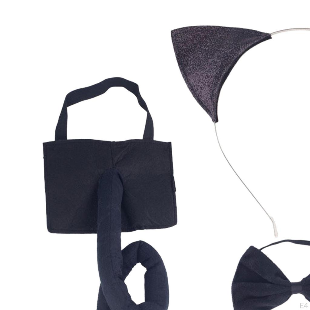 Дети, галстук-бабочка и хвост, набор для костюма животного, аксессуары, повязка на голову, головной убор, креативный косплей для вечеринки