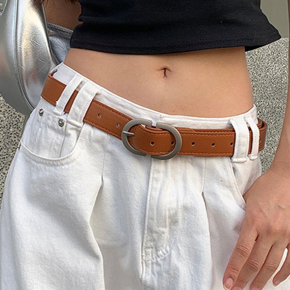 Универсальный ремень с пряжкой, женский поясной ремень, ретро-трендовый пояс