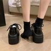2024 новые модные иностранные универсальные женские туфли-туфли на толстой подошве черного цвета, легкие туфли-лоферы в британском стиле