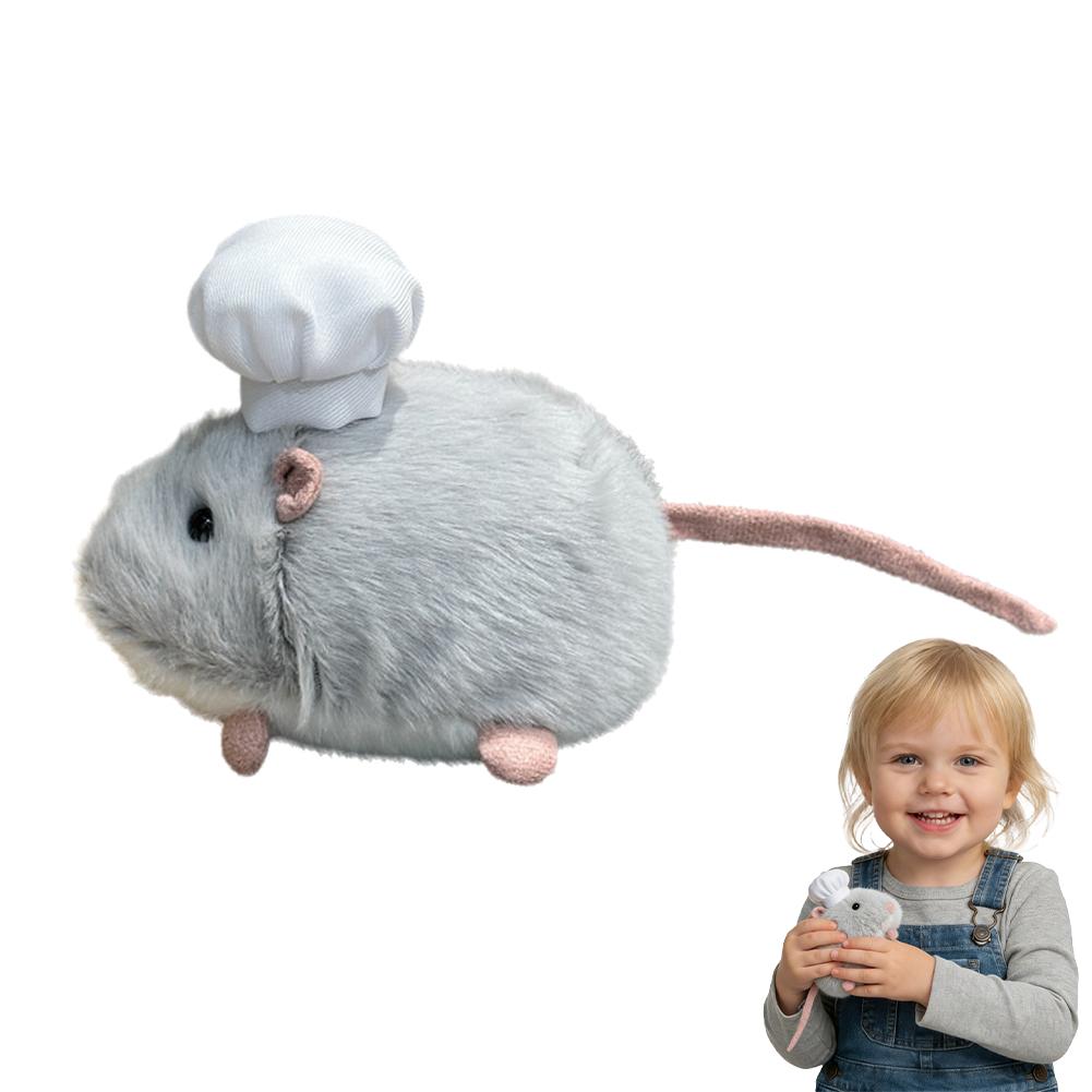 12CM Kawaii Cartoon Simulation Anime Flower Branch Mouse Stuffed Animal Plush Toy Children's Hamster Handmade Doll Festival Gift