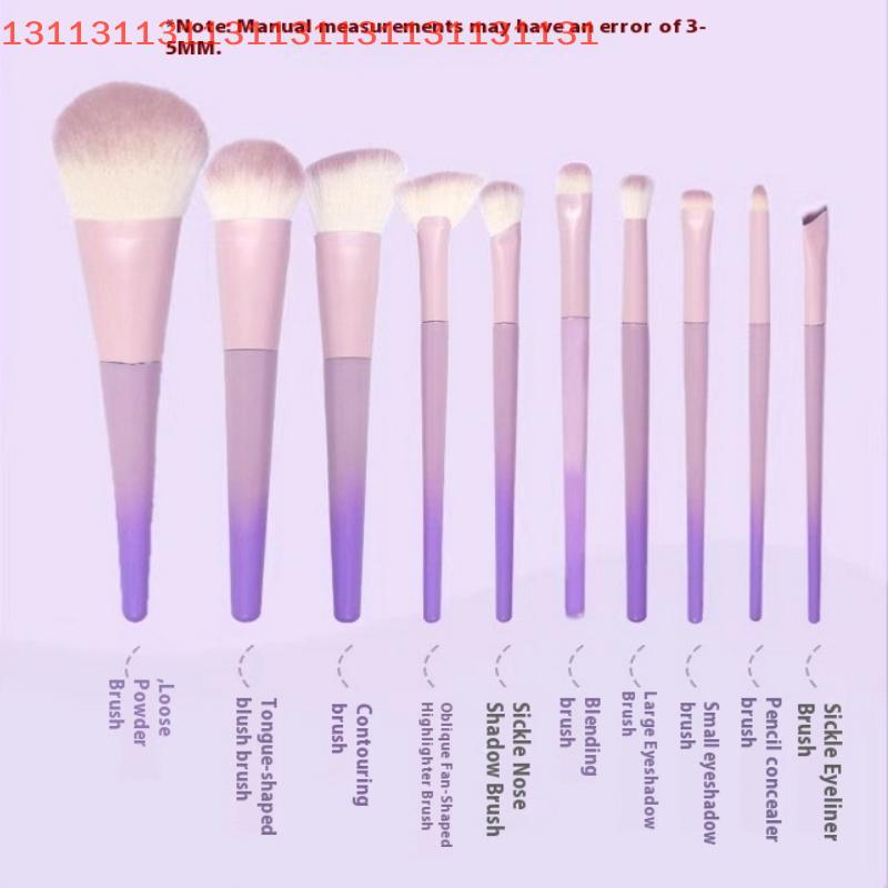 10 Pcs Purple Makeup Brush Set, Loose Powder Brush, Eye Shadow Brush, Full Set Of Beauty Tools Concealer Brush