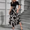 Женская одежда, Весенняя и летняя одежда, Цветочные принты, Платья с круглым вырезом, Стиль для отпуска, Элегантные платья