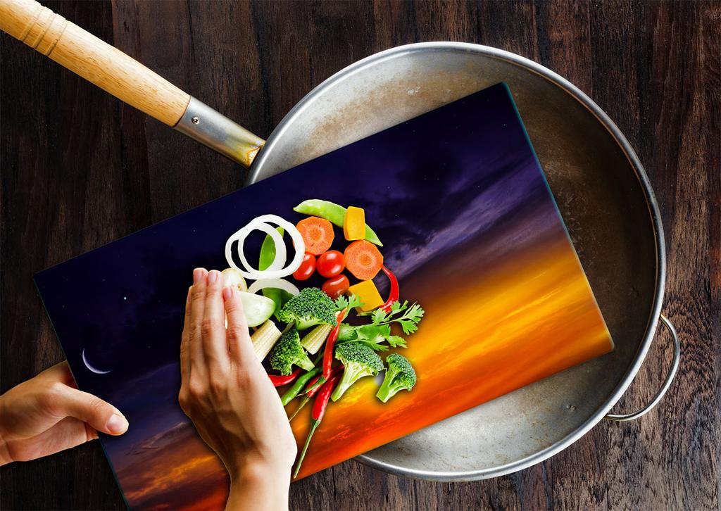 GLASS PLATE CUTTING BOARD 52x30 SKY
