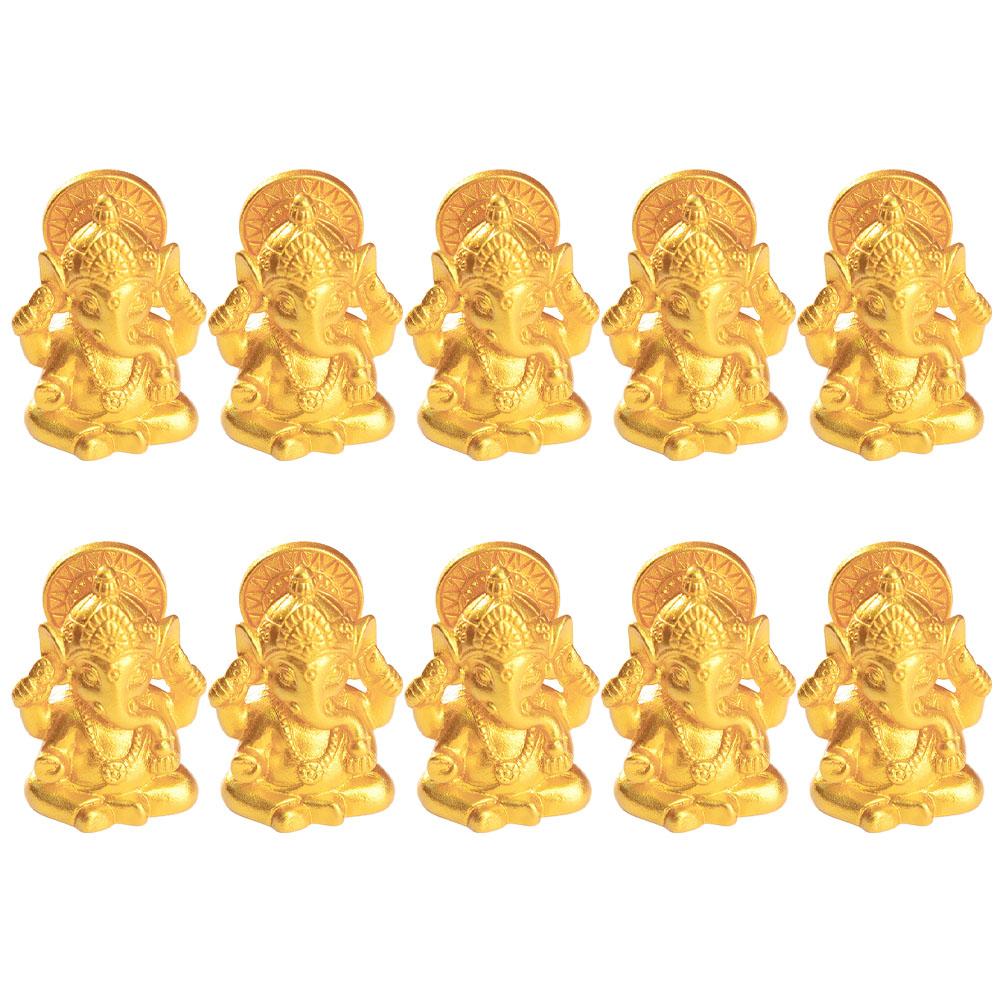 10 Pcs Miniature Landscape of Ganesha Temple Décor Fairy Garden Figurine Car Pooja Items Statue Resin Ganpati Idol Buddha