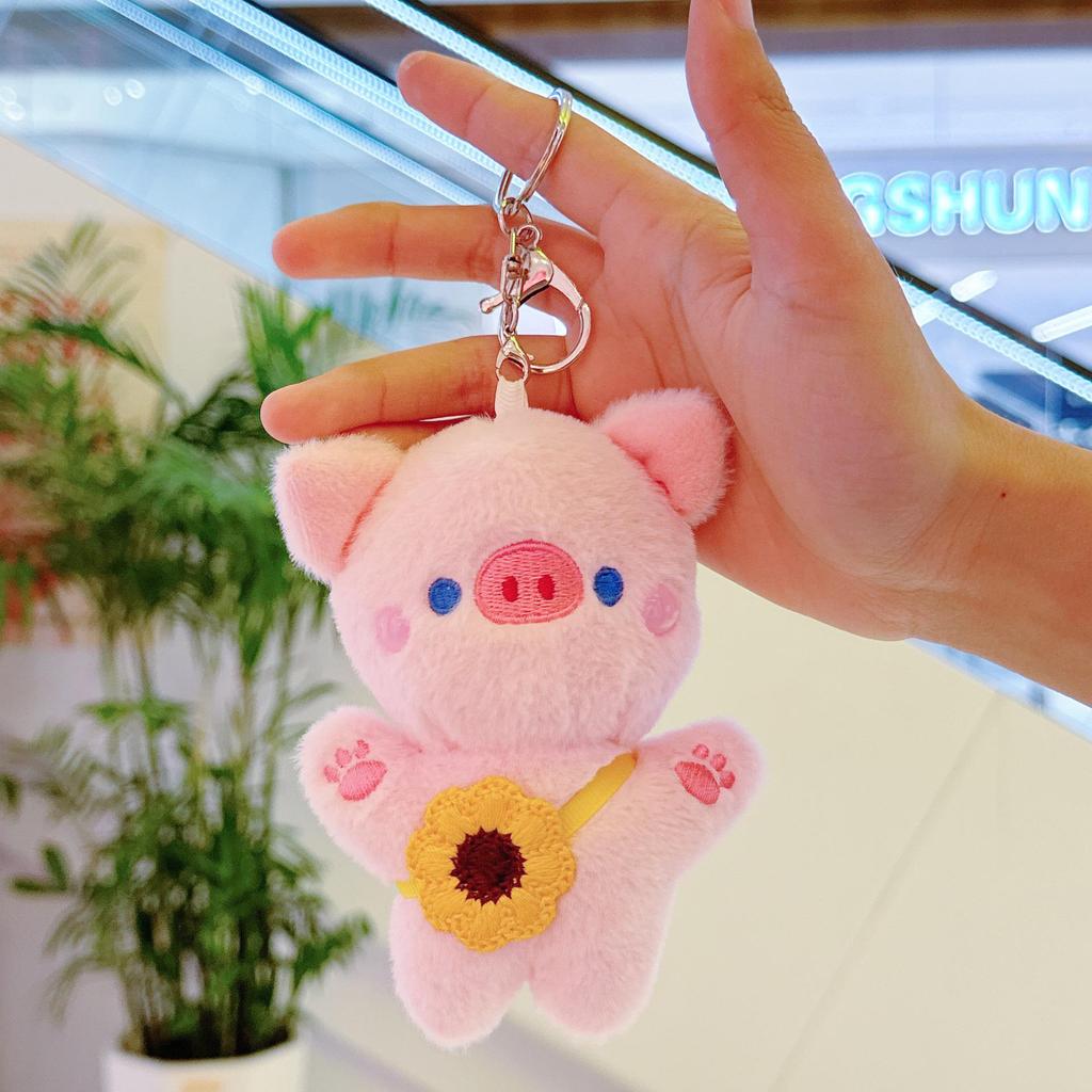 Очаровательный плюшевый брелок-подвеска в виде розовой свинки – Милая кукла-шарм для сумки в стиле знаменитостей