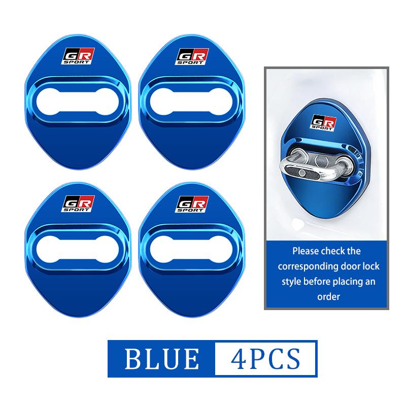 bsqrw5 For Toyota 4Pcs Stainless Steel Car Door Lock Cover Case Stickers Accessories GR sport Hilux Aygo TDR Yaris Corolla Rav4 CHR