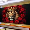 Алмазная картина Корона Лев Красная роза Сделай Сам Полная вышивка стразами Дикие животные Мозаика Наборы для вышивки крестом Цветы Декор для стен