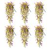 1/2/3/6Pcs Hanging Artificial Violet Flower UV Resistant Realistic Fake Flower Wedding Party Indoor Outdoor Garden Wall Hanging Faux Flower Decoration
