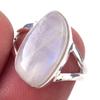 Natural Rainbow Moon Stone Gemstone Handmade 925 Sterling Silver Ring S.6 K9e32
