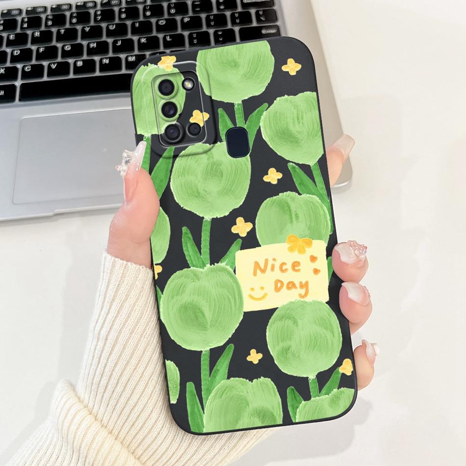 For Samsung Galaxy A21s Case Samsung A21S A 21S SM-A217F Elegant Printing Soft Silicone Camera Protective Shockproof Phone Cases