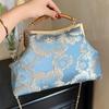 Vintage Designer Lock Shell Clip Handmade Chain Shoulder Bags Embroidery Flower Crossbody Bag Lady Chic Handbags Evening Clutch CLE