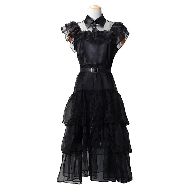 Adams Family Cosplay Costume Wednesday School Dress Mother Father Outfit Gothic Halloween Party Outfit