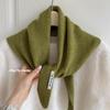 British Original Niche Brand Containing Wool Knitted Triangle Scarf Women'S Headscarf Knitted Scarf Multi-Functional Warm Versatile