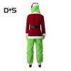 1 Set Christmas Costume Includes Top Pants Hat Belt Gloves And Shoe Cover Green Cartoon Furry Animal Cosplay Santa Performance Drama Stage Opera