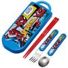 Children's Lunch Box Trio Set Chopsticks Spoon Fork Kids Cutlery Antibacterial Treatment Easy To Open Sliding Type Made In Japan Spiderman 25 B