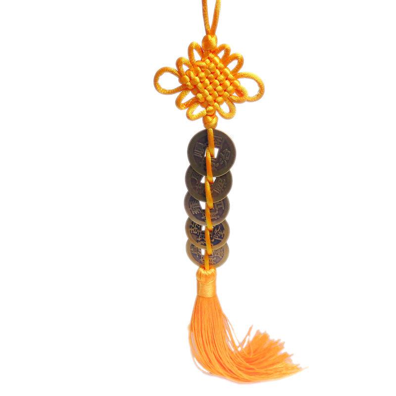 Chinese Knot Automotive Decoration Accessories Copper Money Car Rearview Mirror Pendant Gift