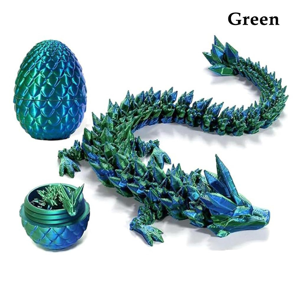 Fish Tank 3D Printed Articulated Dragon Crystal Dragon Crystal Dragon Fidget Toys For Home Decor