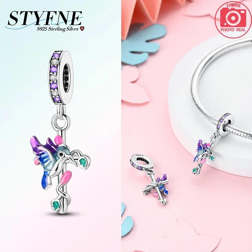 Подвески Женские Синяя Медь Подсолнух Фиолетово-Синий Крест Бусины Шармы Подходят для Оригинального Браслета с Подвесками Женские Украшения