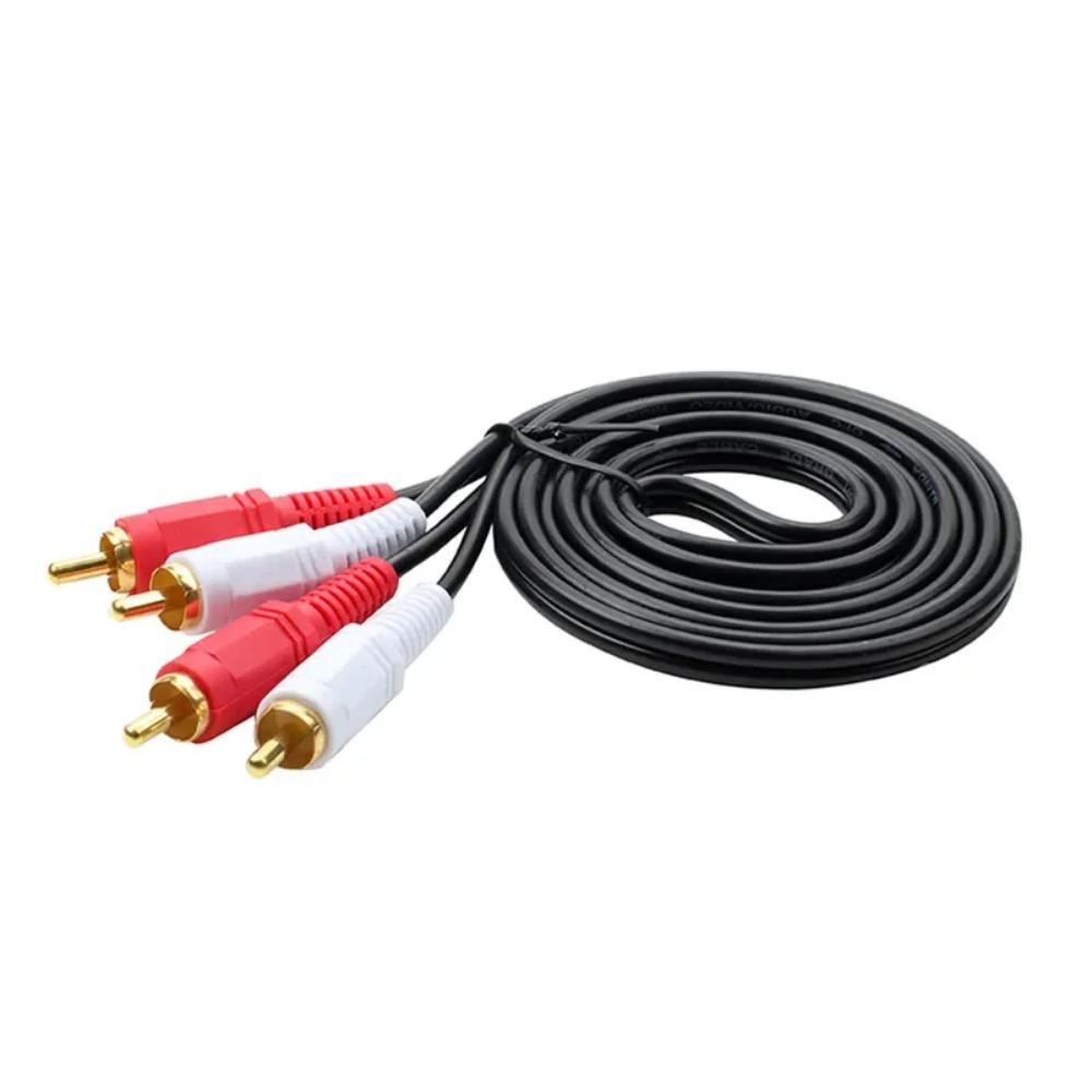 2RCA Male to Male Audio Cable Red White Dual Lotus Plug Gold Plated Stereo Sound Cord 1.5M for Amplifier TV Speaker DVD TV Box