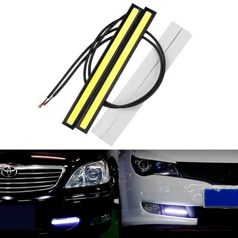 1/2PCS DC 12V 17cm Blue Super Bright LED Car COB Lights DRL Fog Driving Running Lamp Car COB LED Light Waterproof