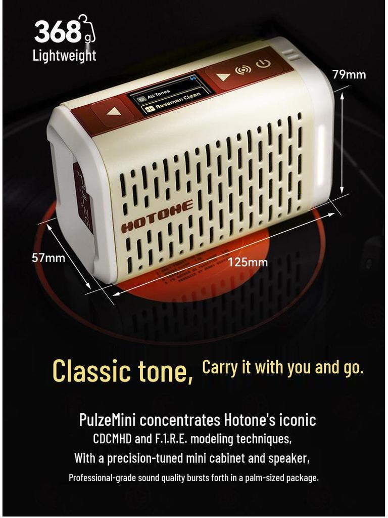 Hotone Pulze Mini Bluetooth Electric Guitar & Bass Amplifier/Speaker for Outdoor Performance