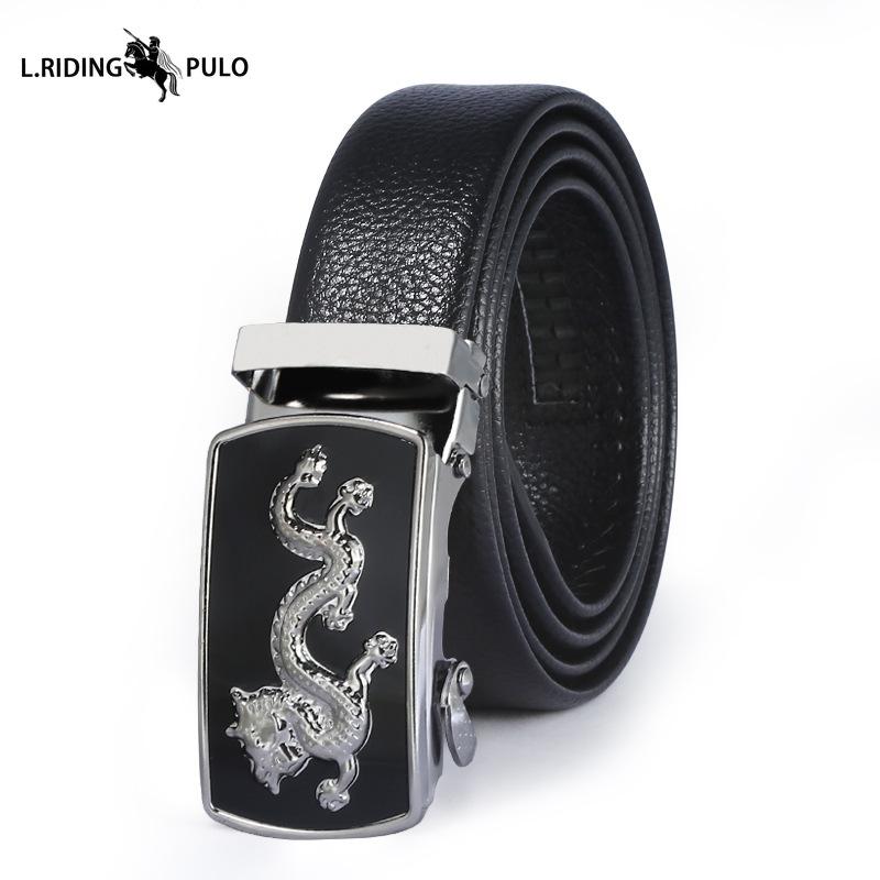 Мужской кожаный ремень с автоматической пряжкой, деловой ремень в корейском стиле, креативный, для досуга, универсальный, износостойкий, подарочный ремень