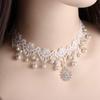 Lady Dangle New Lace Jewelry Flower Gothic Collar Gift White Choker Necklace Beads