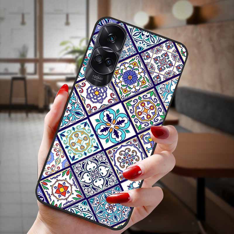 Чехол для Honor 90 Lite 5G 3D Цветочный Рельефный Тиснение Силиконовый Задний Чехол Для Honor 90 Чехол Honor90 Pro 90Pro 90Lite Мягкий Защитный