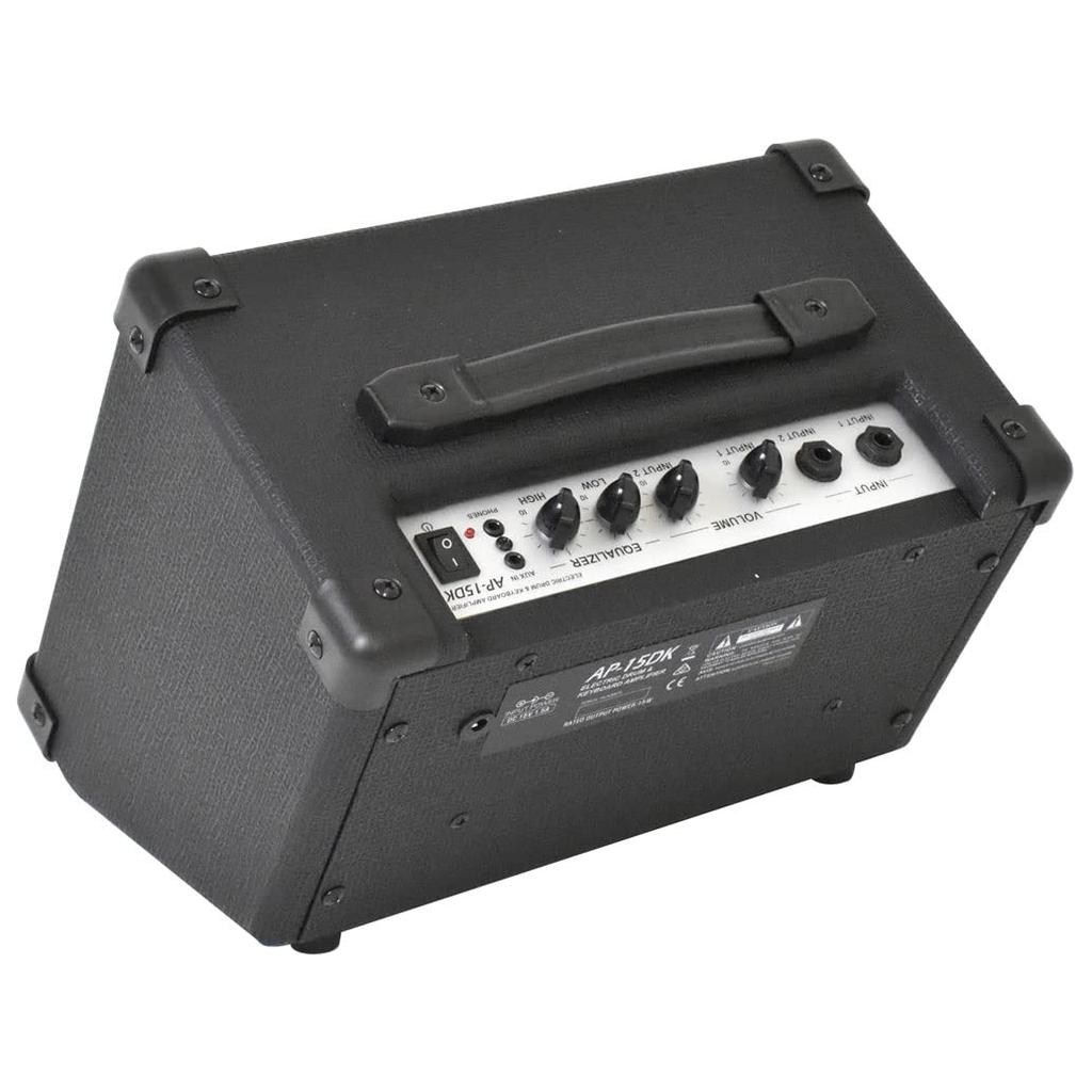 Belcat Digital Amplifier 15W 2ch Input with AUX IN Black Drum/Keyboard AP-15DK